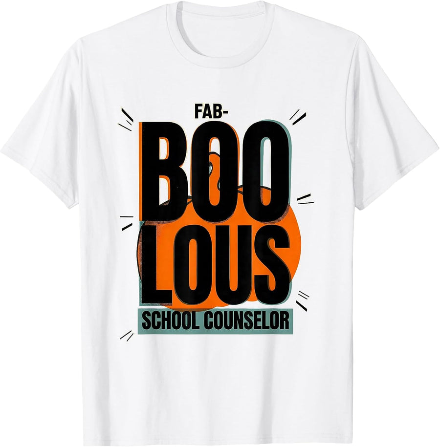 Men's Fab-Boo-Lous School Counselor Halloween Costume Funny T-Shirt - White