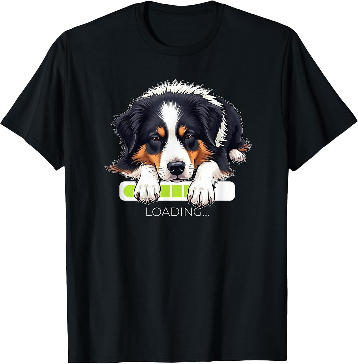 Australian Shepherd Aussie Dog Loading T-Shirt, Men, Black, Small - As Pictured