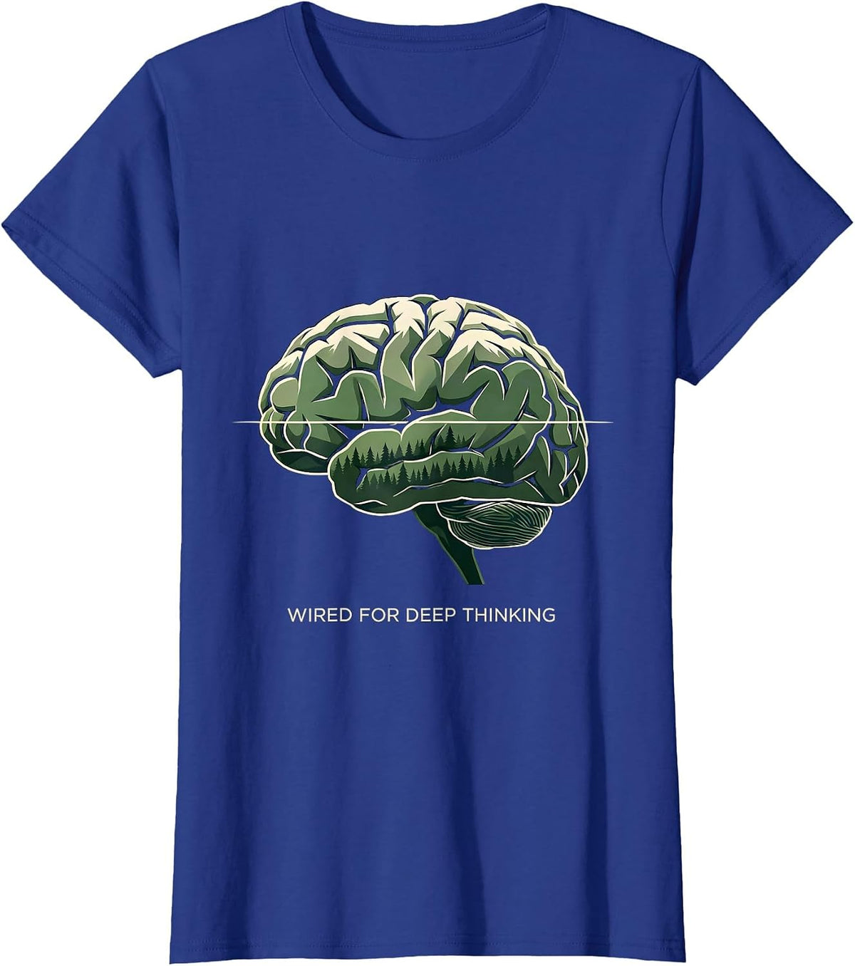 Women's Wired for Deep Thinking Autism Awareness Design T-Shirt - Royal Blue