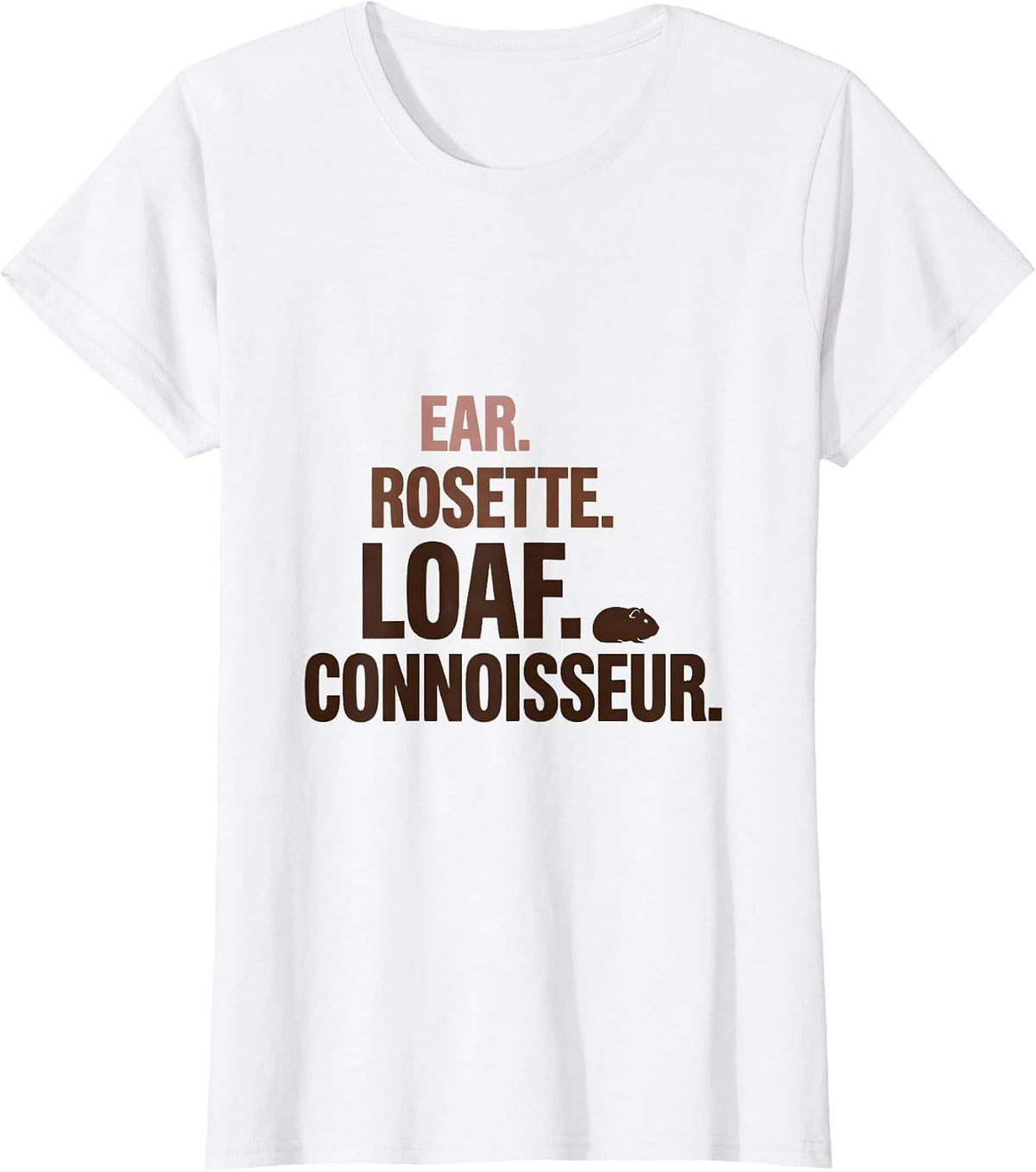 Women's Ear Rosette Loaf Connoisseur Funny Guinea Pig Lover Gift T-Shirt - White