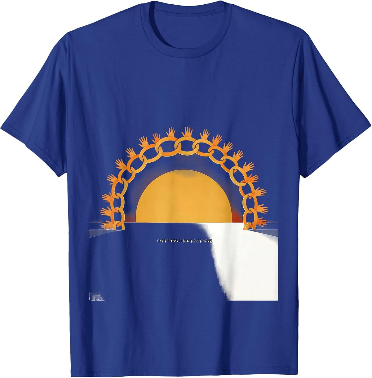 Men's Free Together Since 1865 Minimalist Juneteenth Black Women T-Shirt - Royal Blue