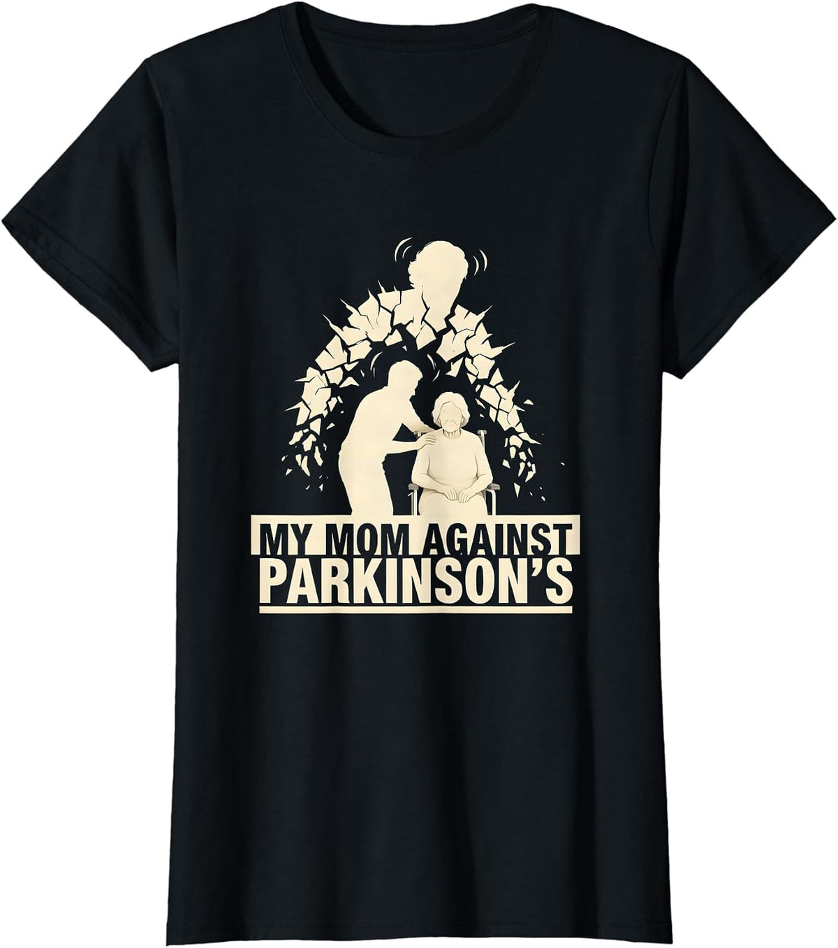 My Mom Against Parkinson's Support Caregiver Family T-Shirt - Black