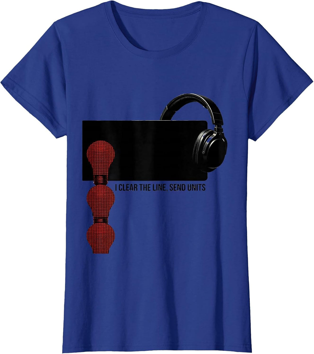 Women's I Clear The Line, Send Units Brutalist Graphic 911 T-Shirt - Royal Blue