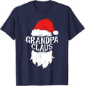 Grandpa Claus Shirt Men Santa Grandpa Christmas T-Shirt - Navy Blue