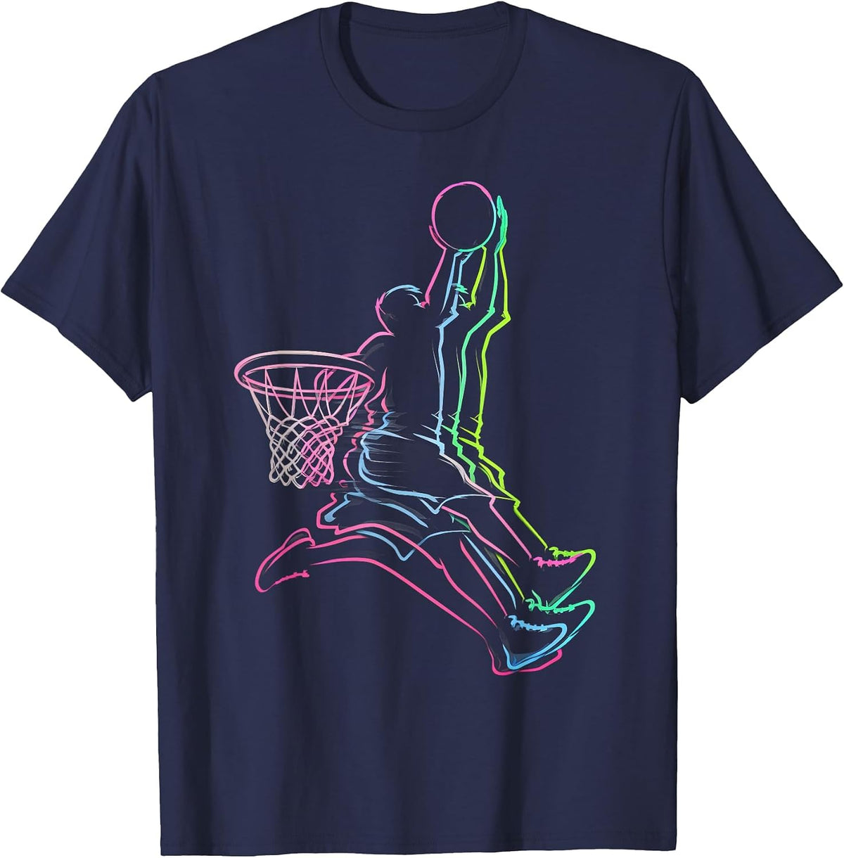 Funny Basketball for Men Kids Youth Player Basketball Teens T-Shirt - Navy Blue