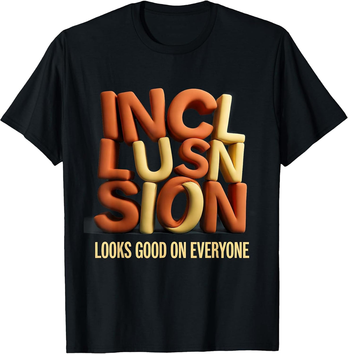 Men's Inclusion Looks Good On Everyone Special Ed Design T-Shirt - Black