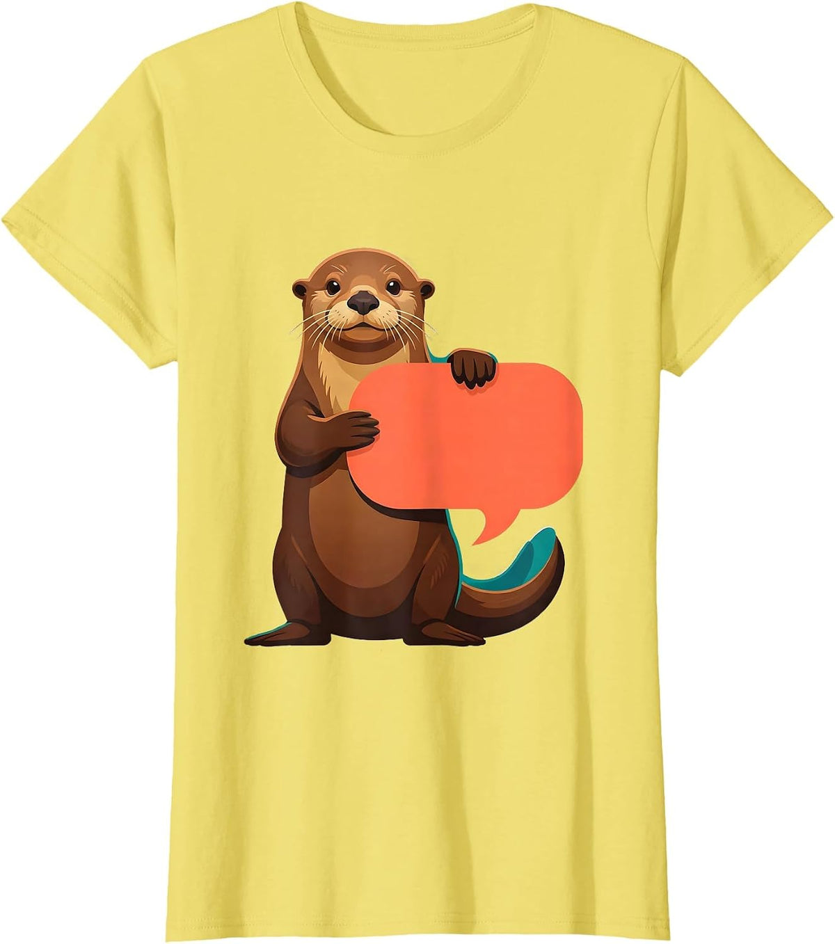 Upright Sea Otter Funny Otter Lover Humor T-Shirt - Lemon Yellow