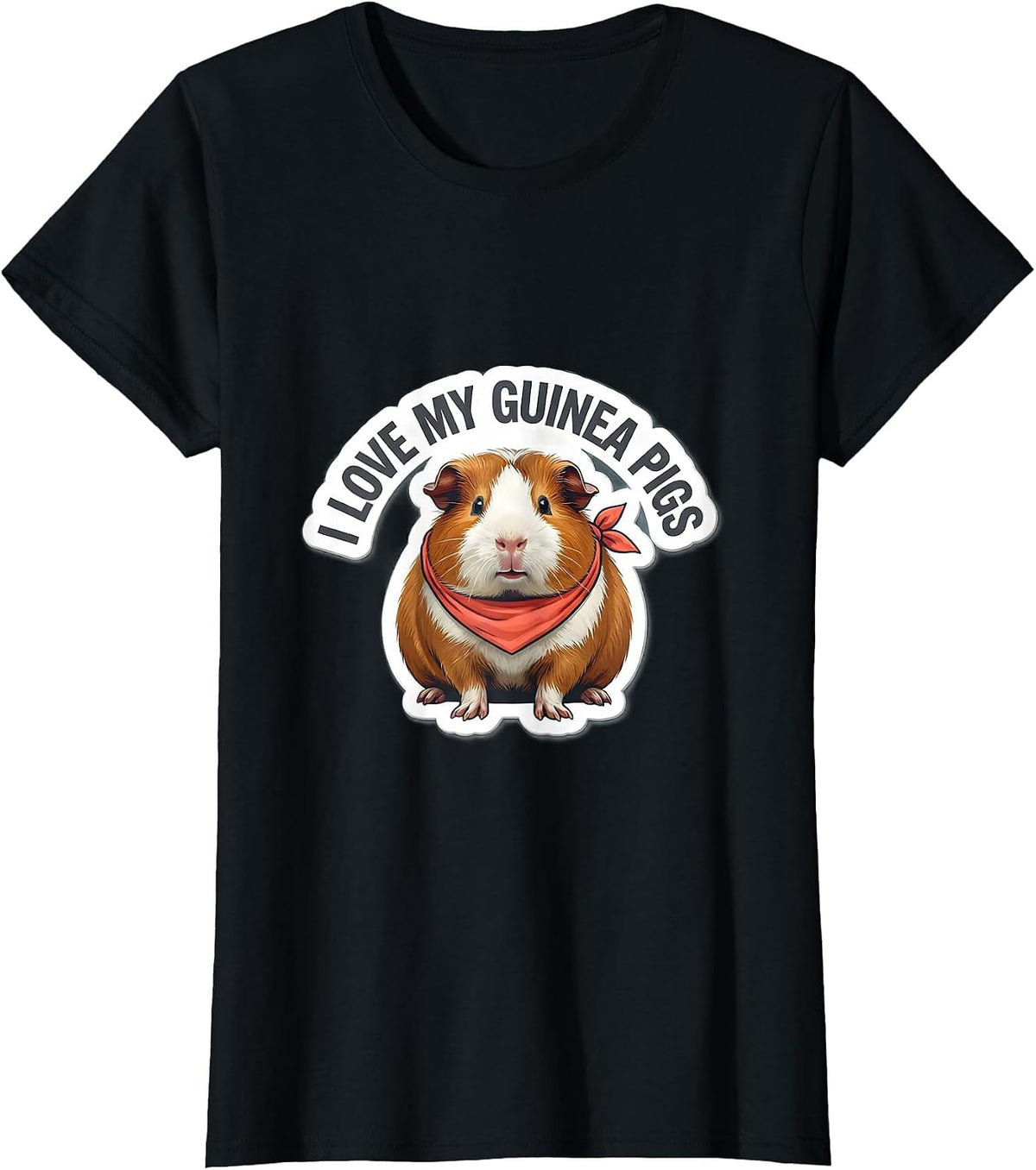 Women's I Love My Guinea Pigs Funny Farm Animal Lover Gift T-Shirt - Black