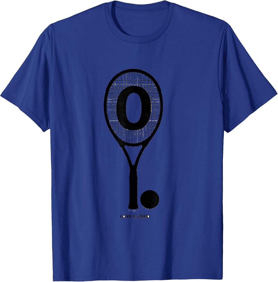 Love Is Zero Silhouette Tennis Racket Sport Player Gift T-Shirt - Royal Blue