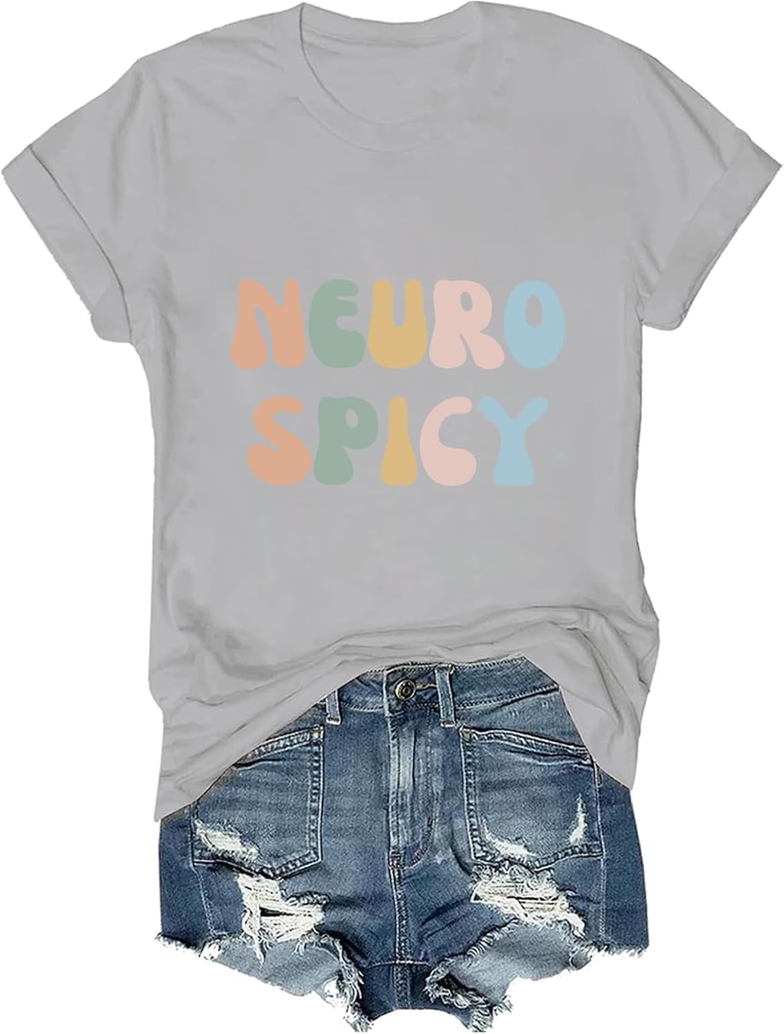 Neuro Spicy Shirt Funny Neuro Divergent T-Shirt Autism Tee - Grey