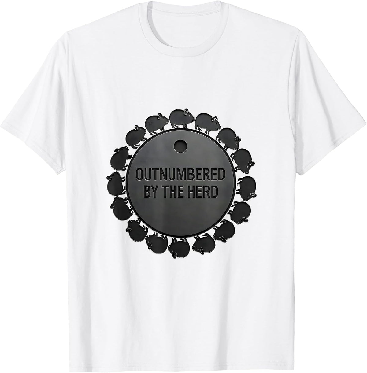 Men's Outnumbered By The Herd Funny Guinea Pig Owner Pet Lover T-Shirt - White