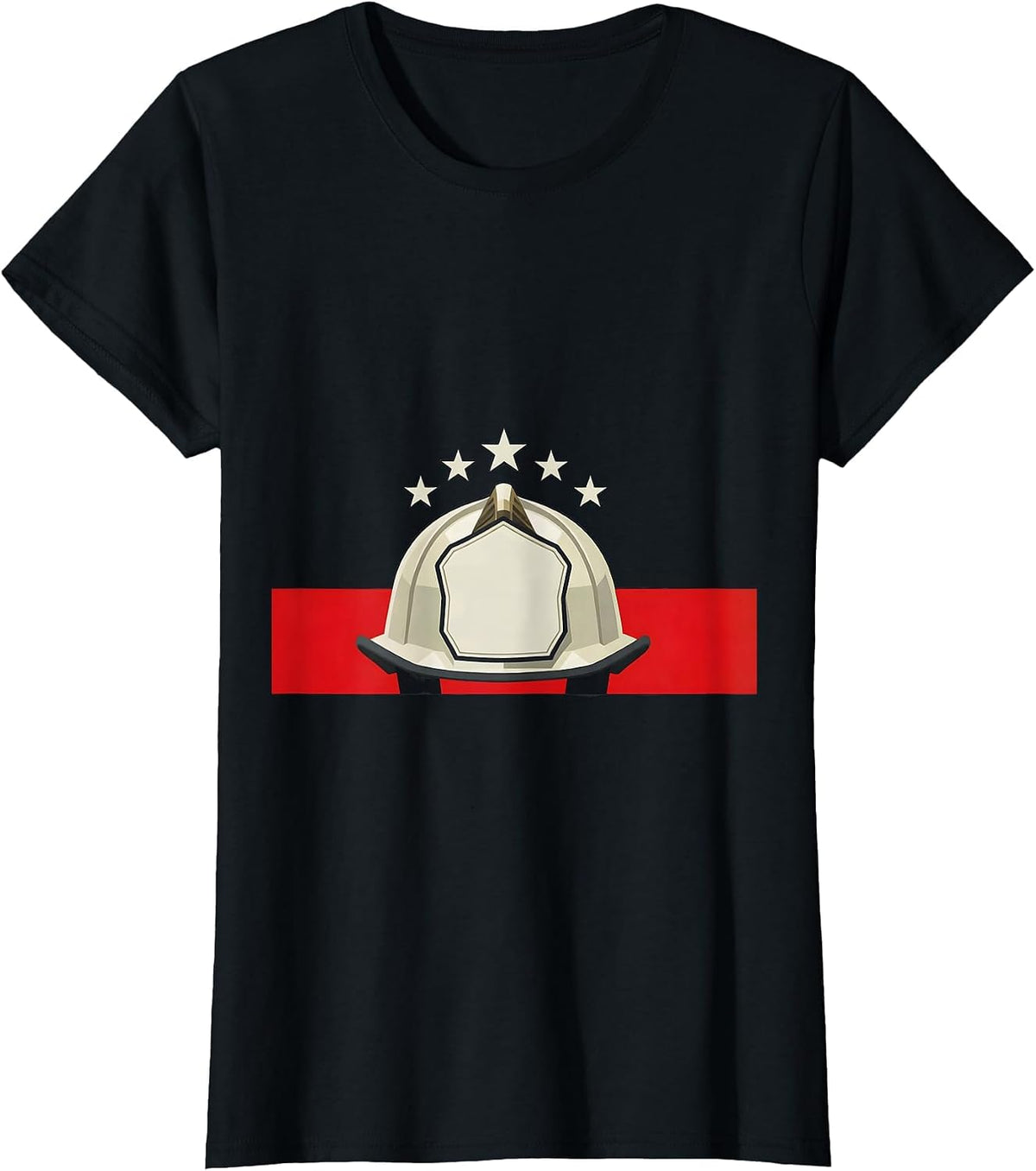 Geometric Firefighter Helmet Fire Service Pride Tribute T-Shirt - Black