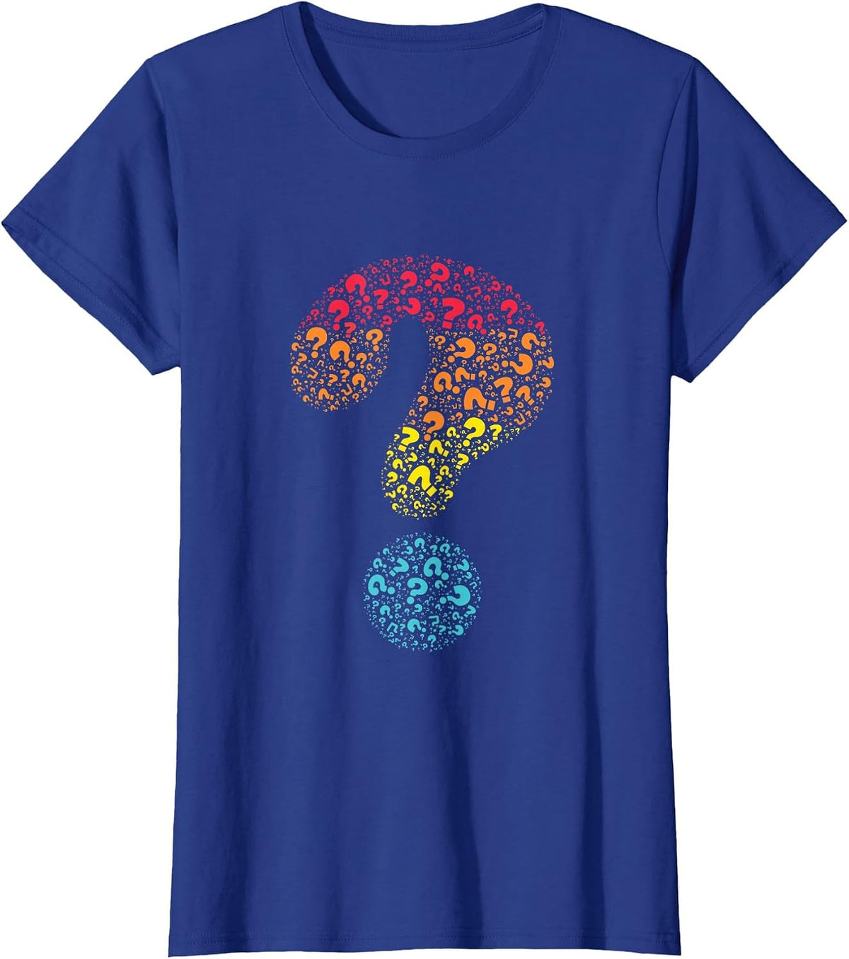 Question Mark Grammar Punctuation Funny T-Shirt - Royal Blue