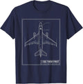 I See Them First Technical Blueprint Aviation Veteran Pride T-Shirt - Navy Blue