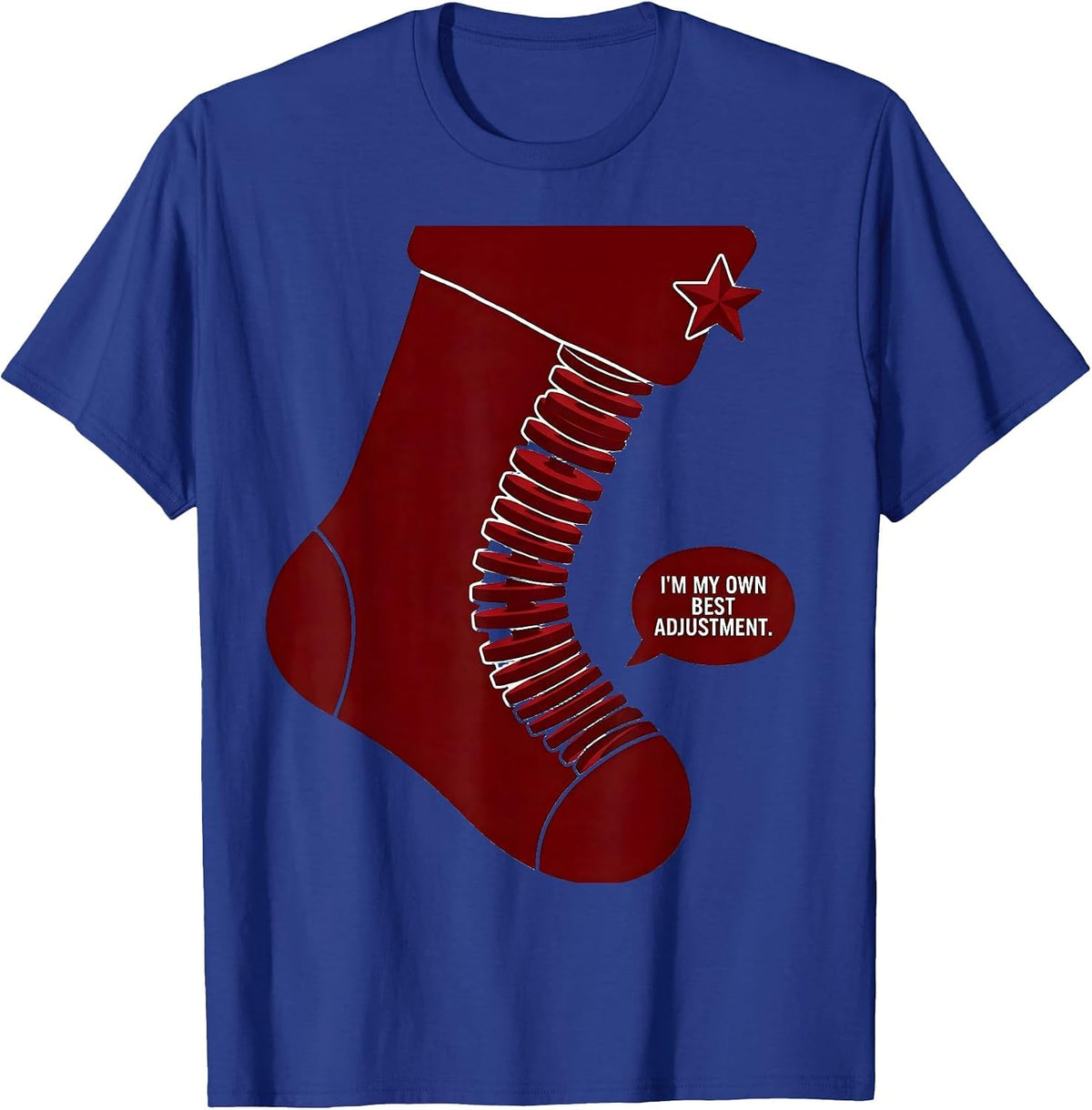 Men's I'm My Own Best Adjustment Funny Chiropractor Christmas T-Shirt - Royal Blue