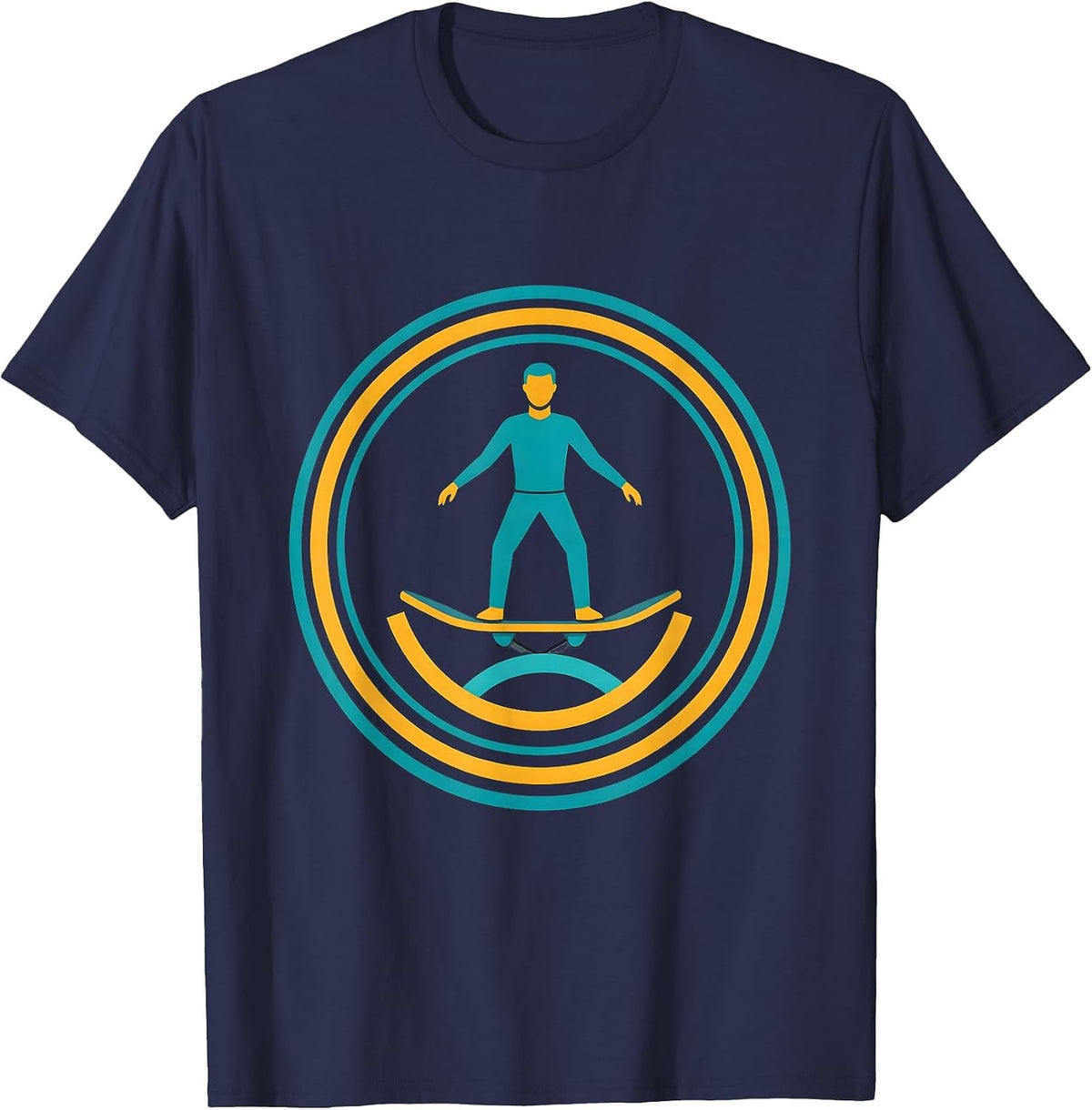 Physical Therapy Balance Board Confidence Illustration T-Shirt - Navy Blue