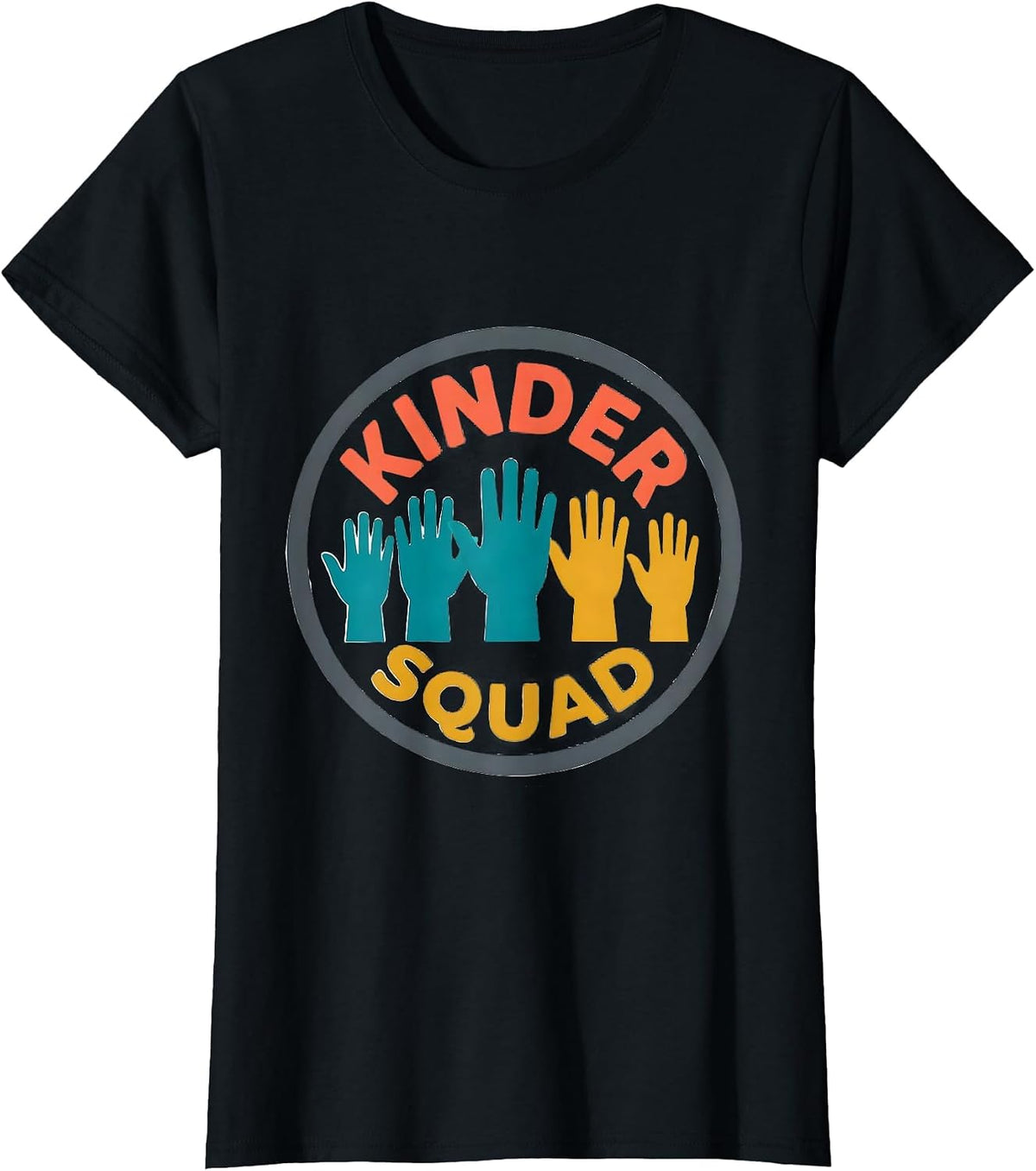 Kinder Squad Funny Preschool Teacher Back To School Crew T-Shirt - Black