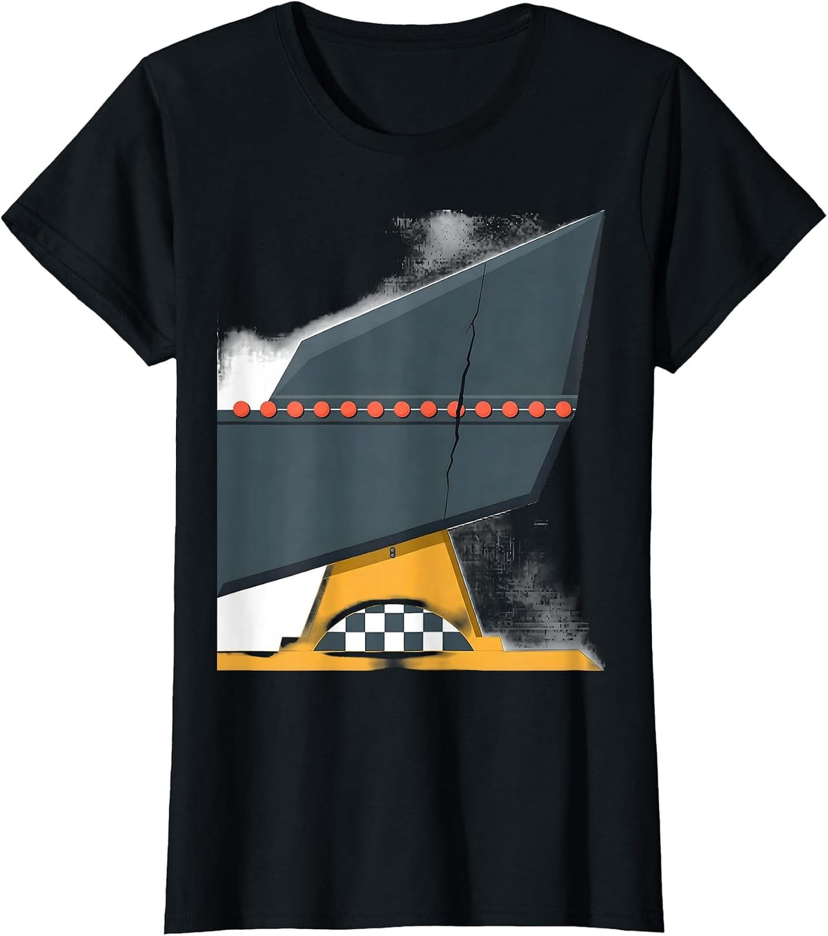 Women's Sprint-Car Wing Flat Vector Racing Enthusiast Humor T-Shirt - Black