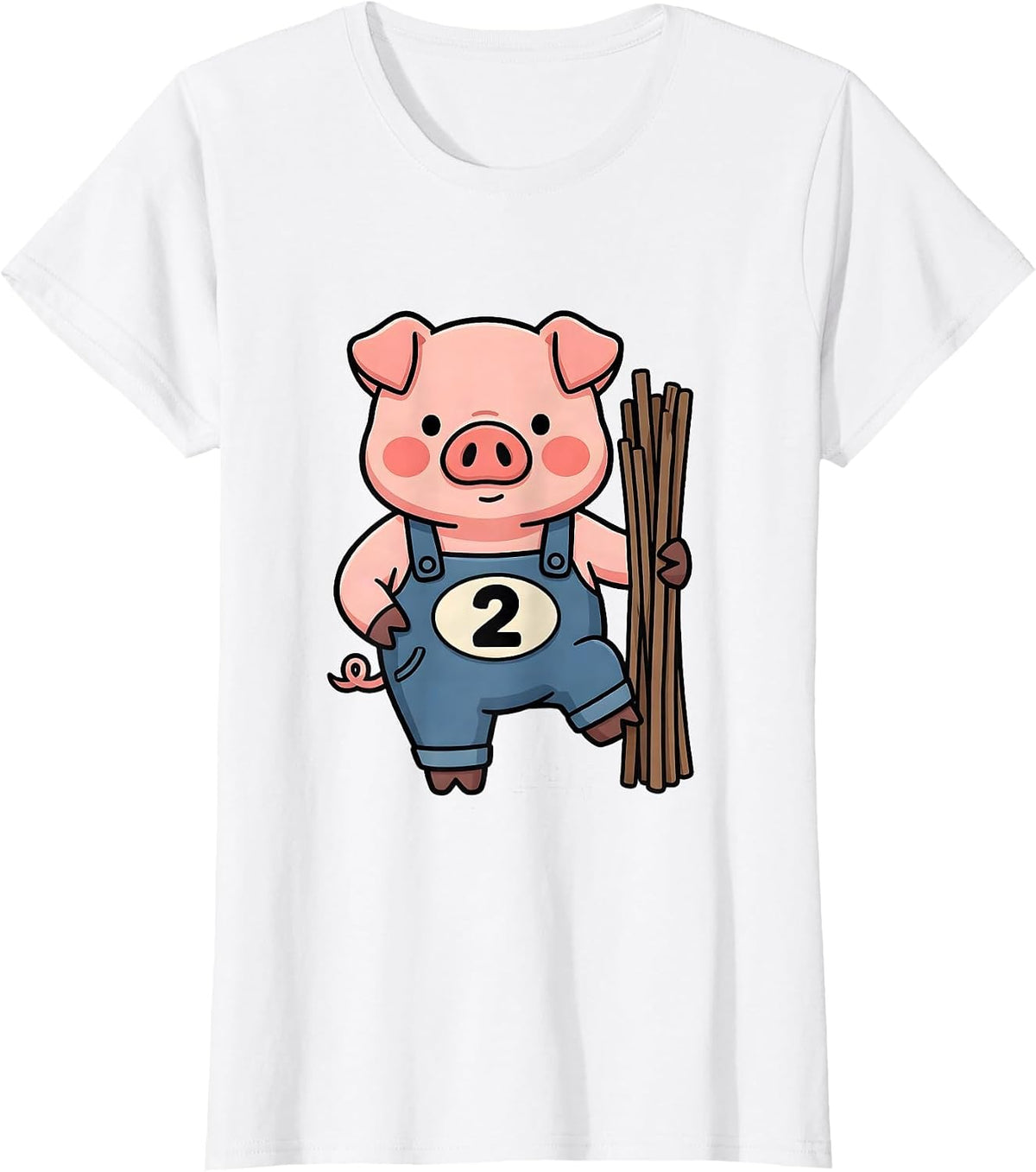 2 Cute Kawaii Pig Lover Halloween Costume Humor T-Shirt - White