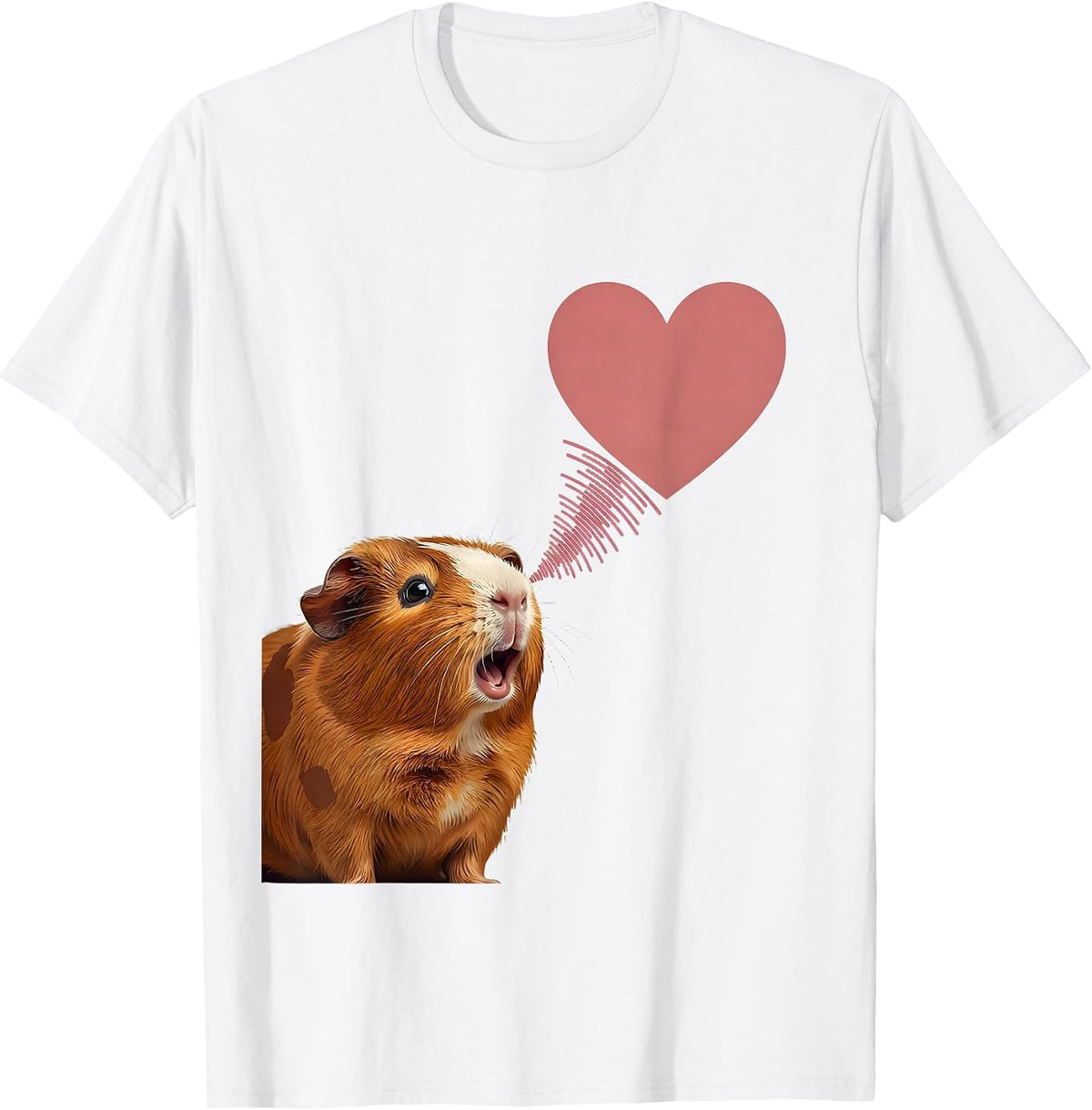 Heart Wheek Guinea Pig Funny Pet Lover Gift T-Shirt - White