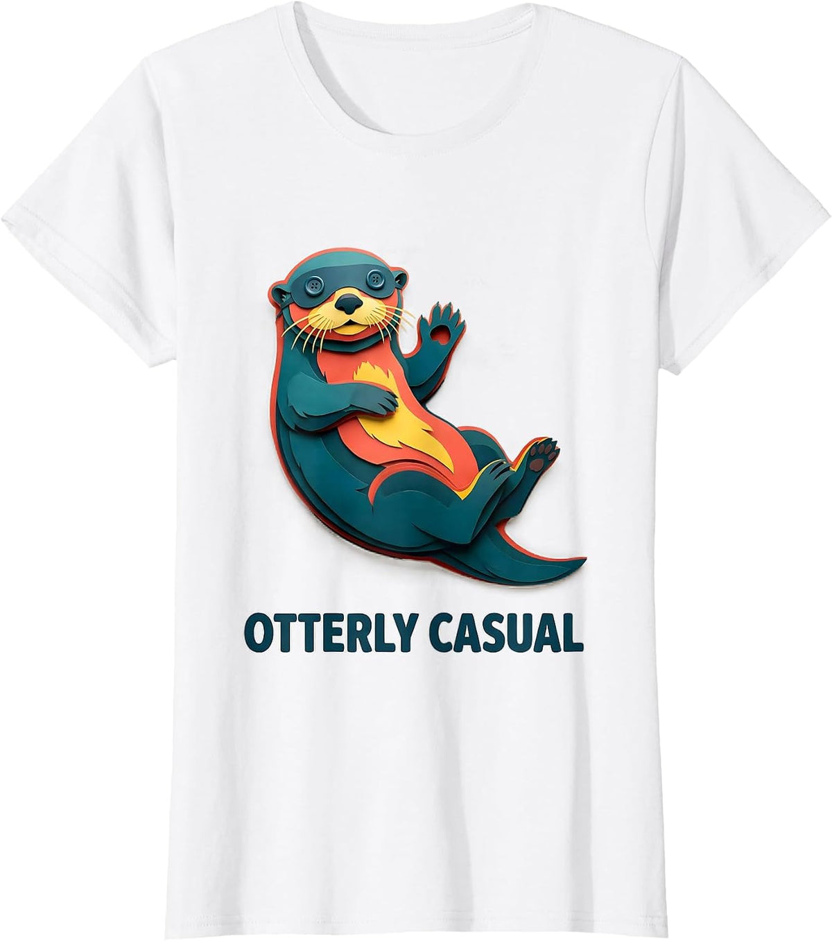 Otterly Casual Funny Otter Lover Gift For Kids Teens T-Shirt - White