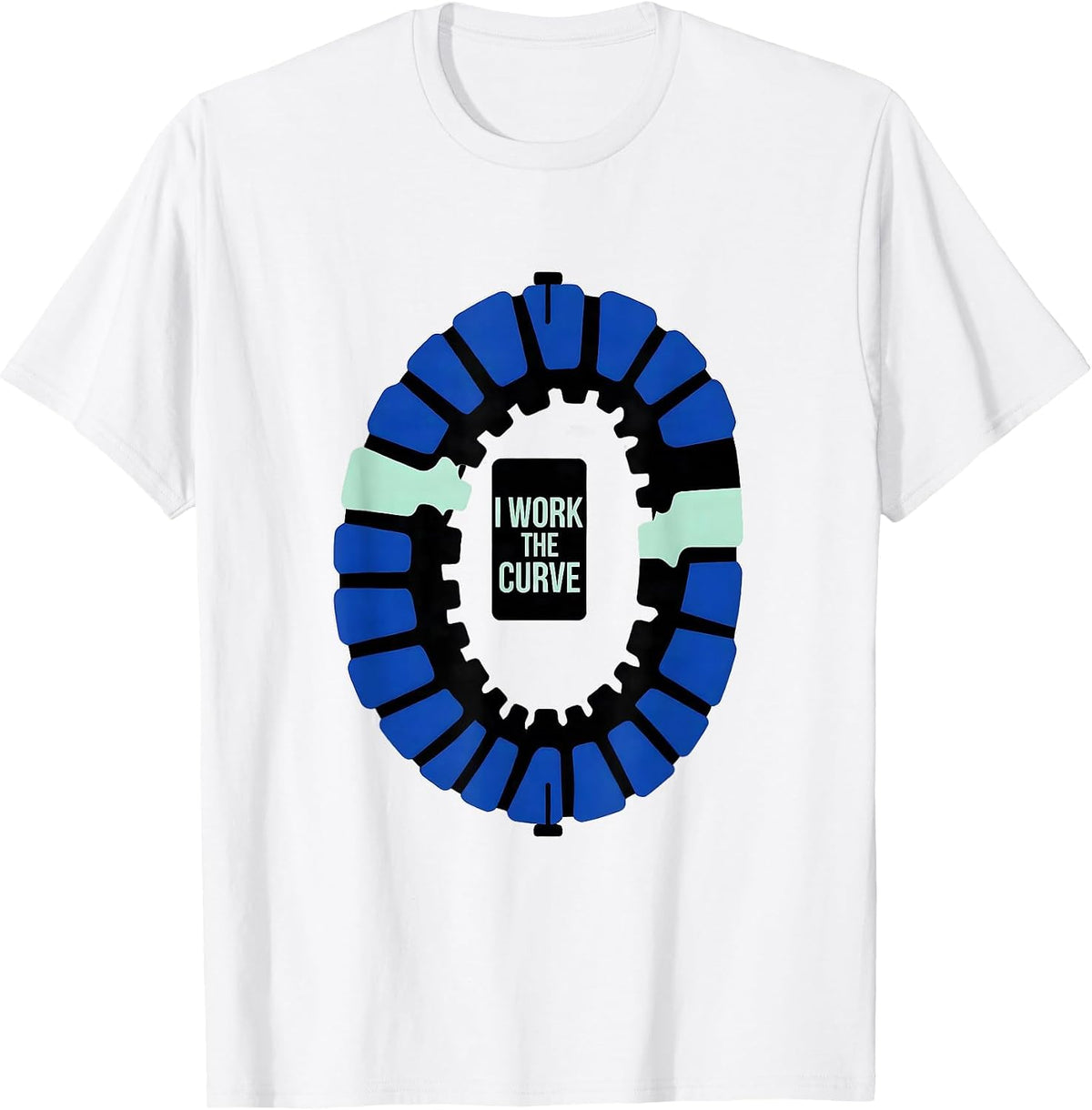 Men's I Work The Curve Hard-Edge Chiropractic Spine Humor T-Shirt - White