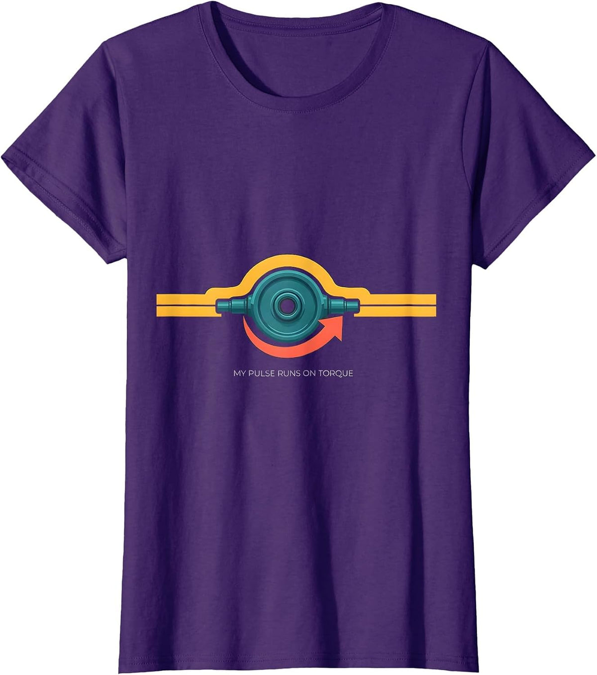 Women's My Pulse Runs On Torque Funny Car Enthusiast Auto Mechanic T-Shirt - Purple