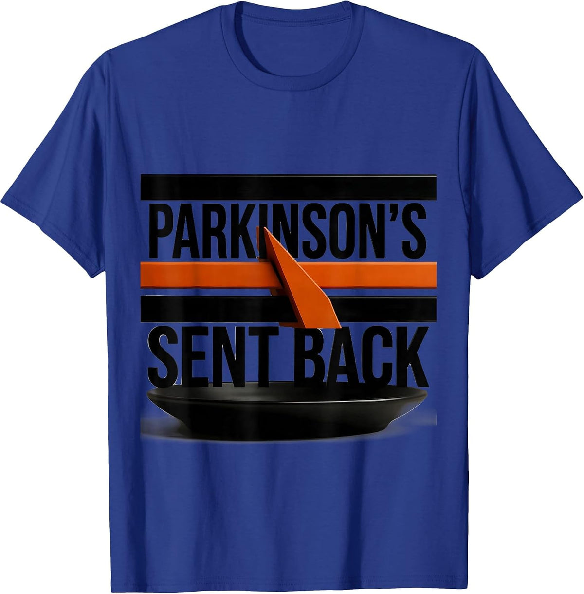 Parkinson's: Sent Back Brutalist Dark Humor Support Squad T-Shirt - Royal Blue