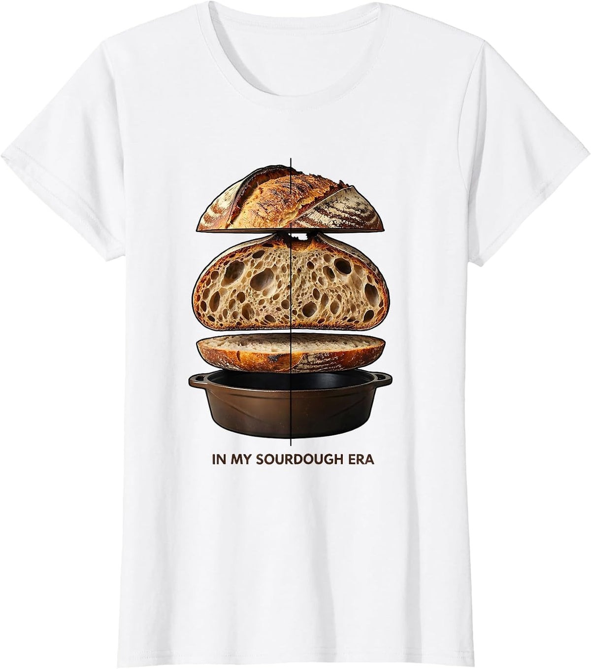 In My Sourdough Era Bread Baking Design T-Shirt - White