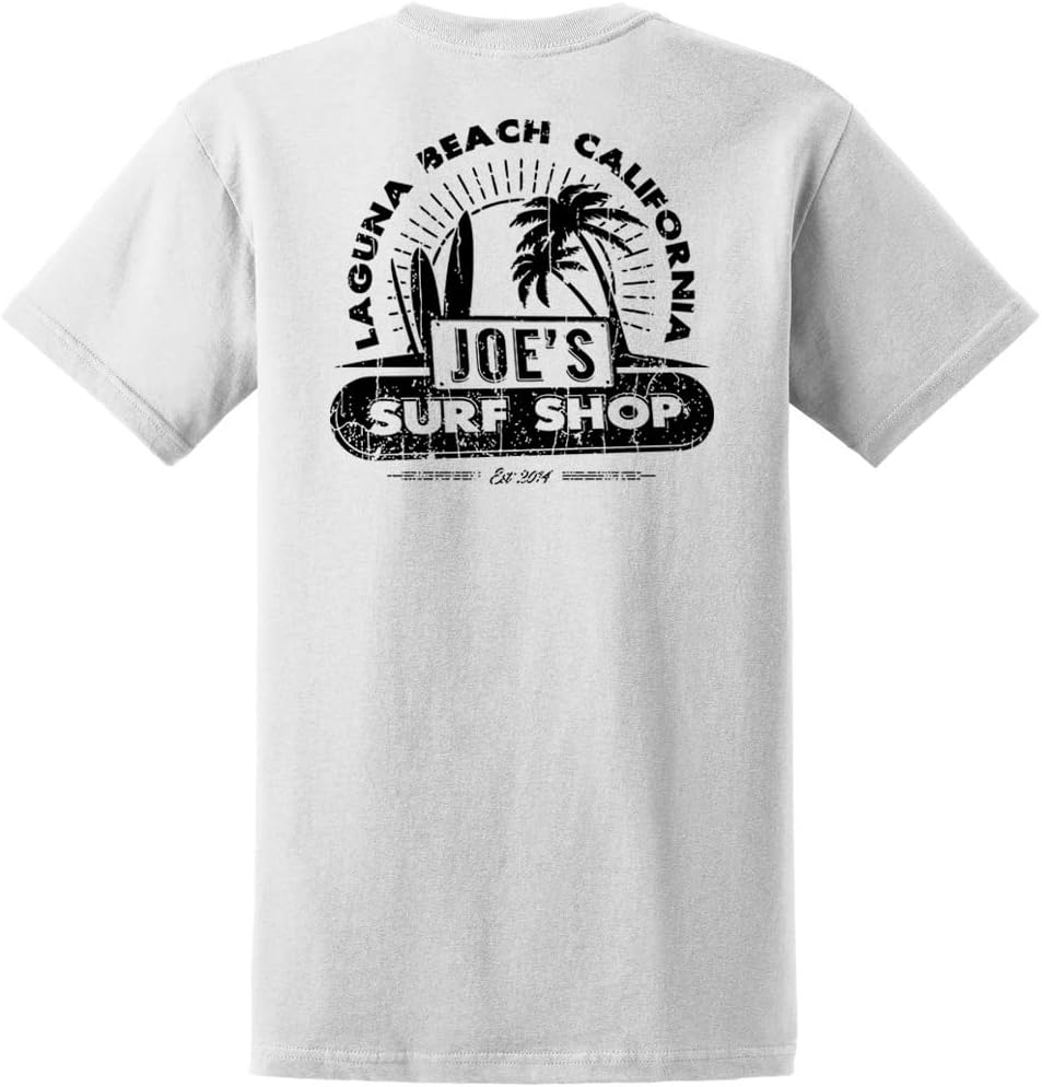JOES SURF SHOP Graphic Heavyweight Cotton Tees,Regular-Big & Tall - White \/ Vintage Beach Logo