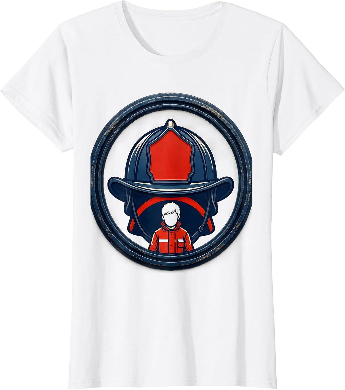 Firefighter Dad Helmet Badge Family Tribute T-Shirt - White