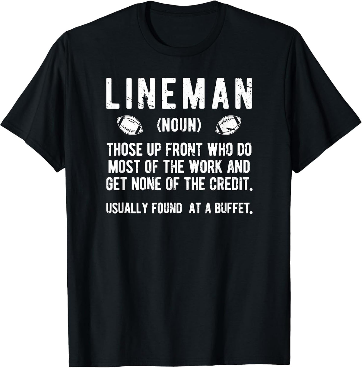 Football Lineman Definition Offensive Lineman Football T-Shirt - Black