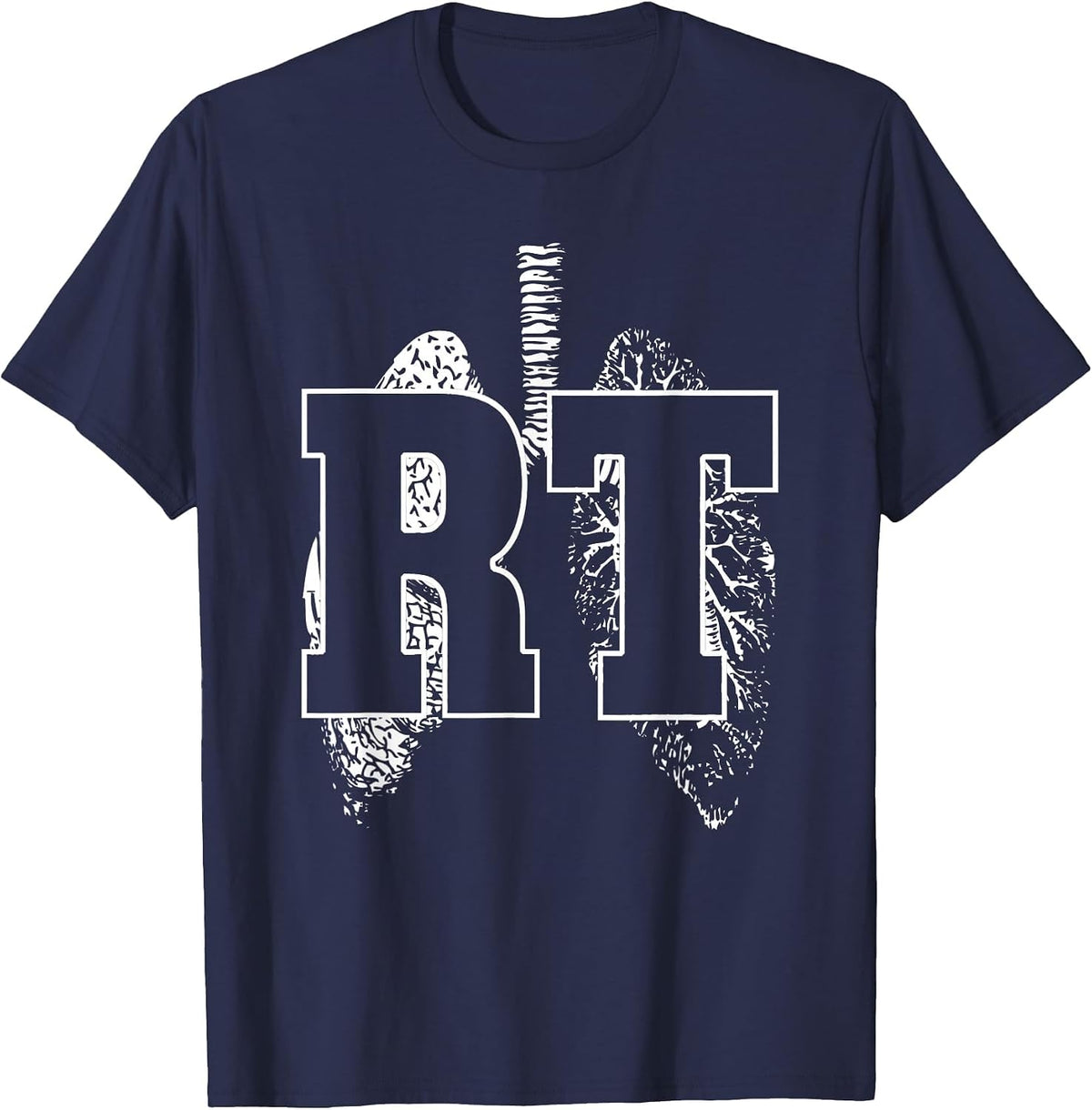 Respiratory Therapy - RT - RRT - CRT - Lungs T-Shirt - Navy Blue