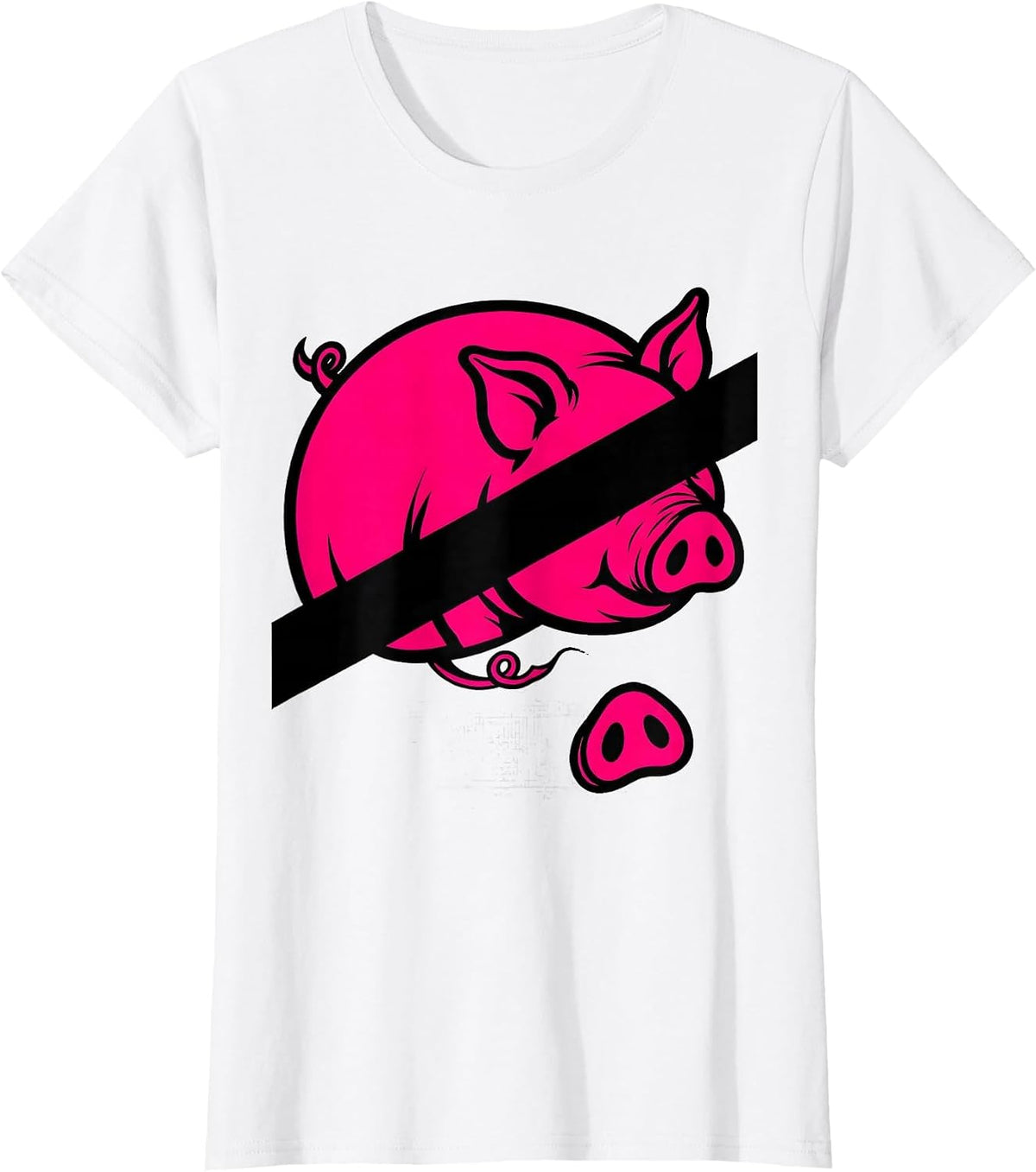 Pig Rump Farm Animal Lover Funny Novelty Gift T-Shirt - White