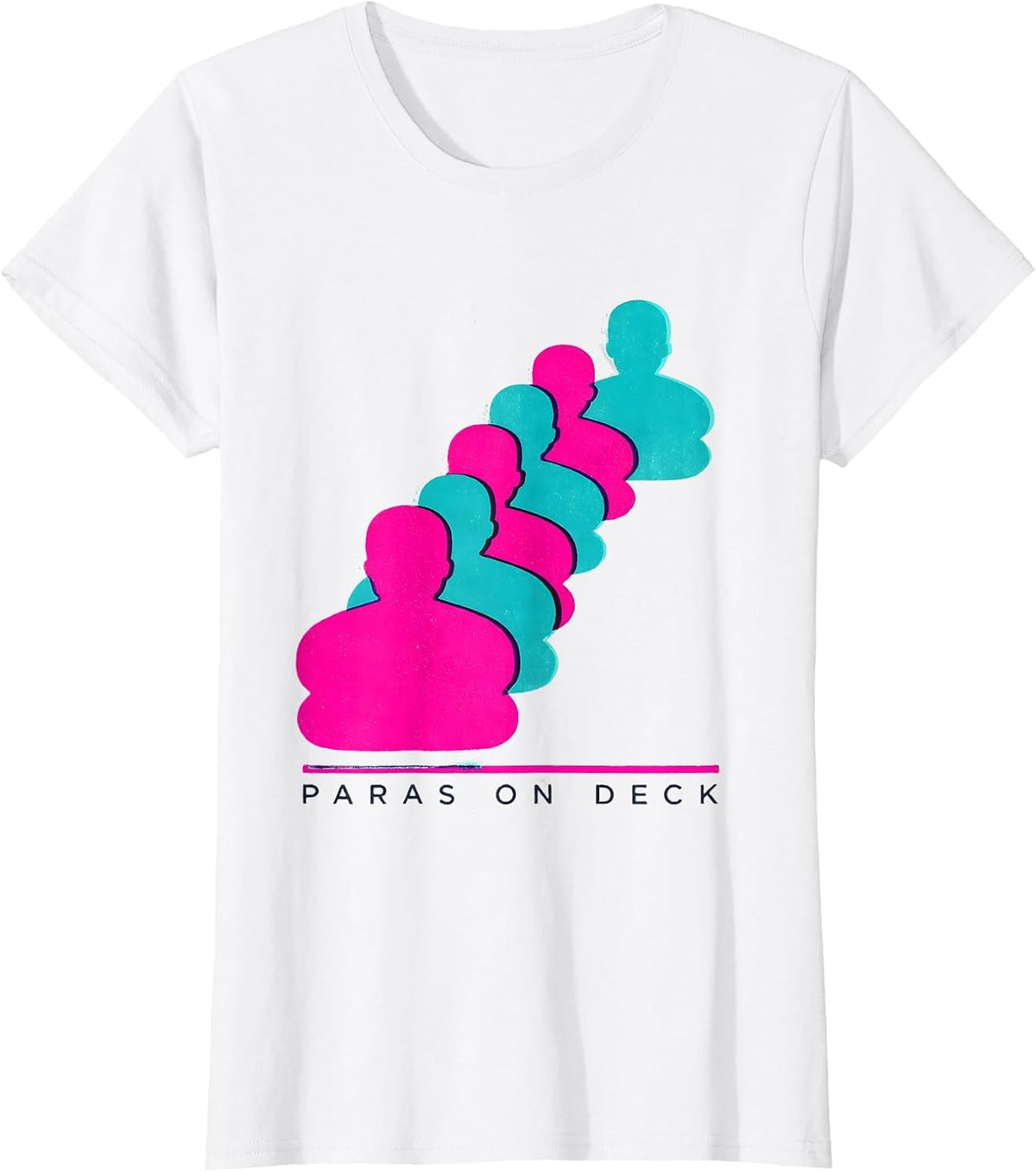 Women's Paras On Deck Funny Teacher Messy Bun Work T-Shirt - White