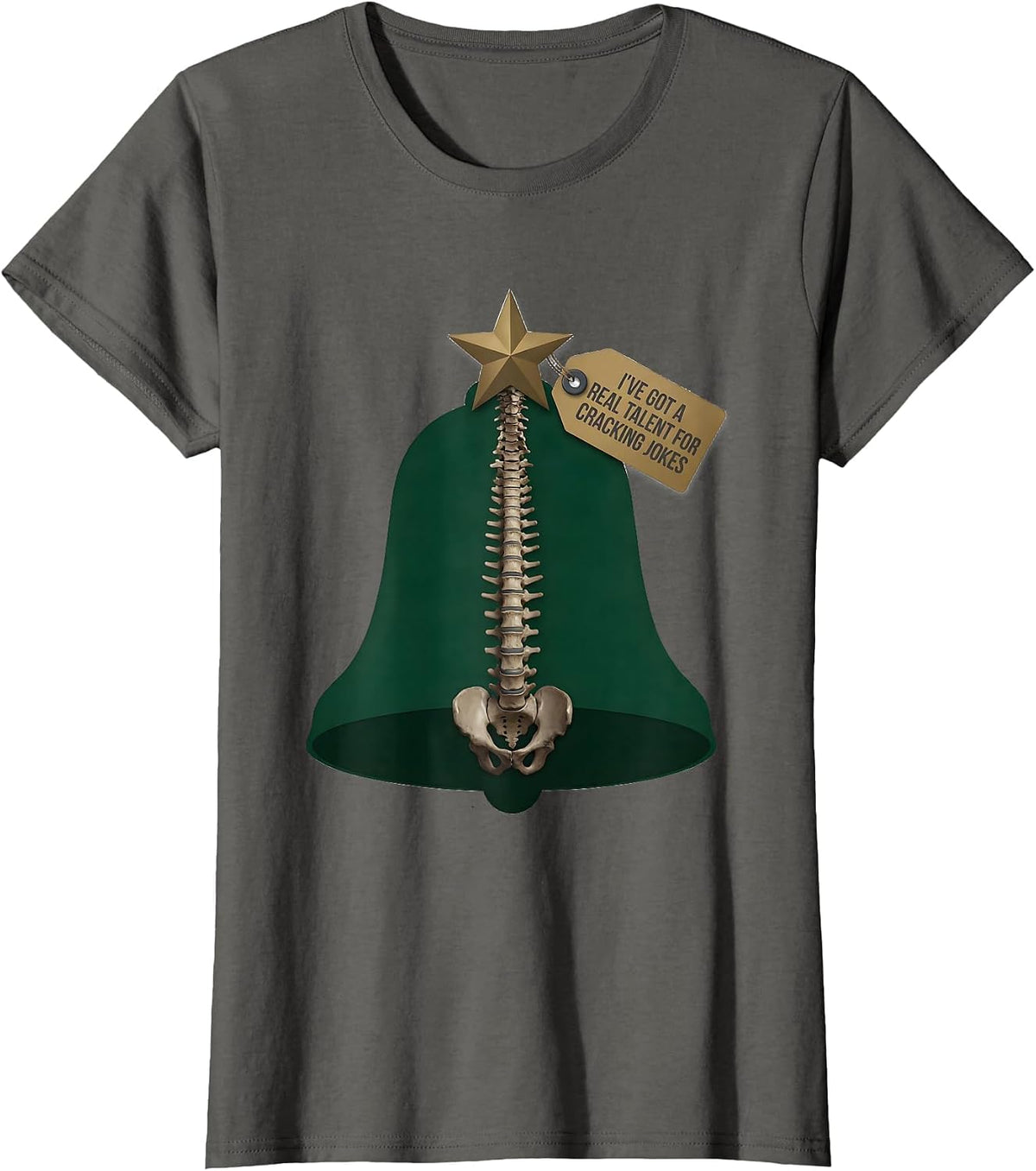 Women's I've Got A Real Talent For Cracking Jokes Funny Chiropractor T-Shirt - Asphalt Grey