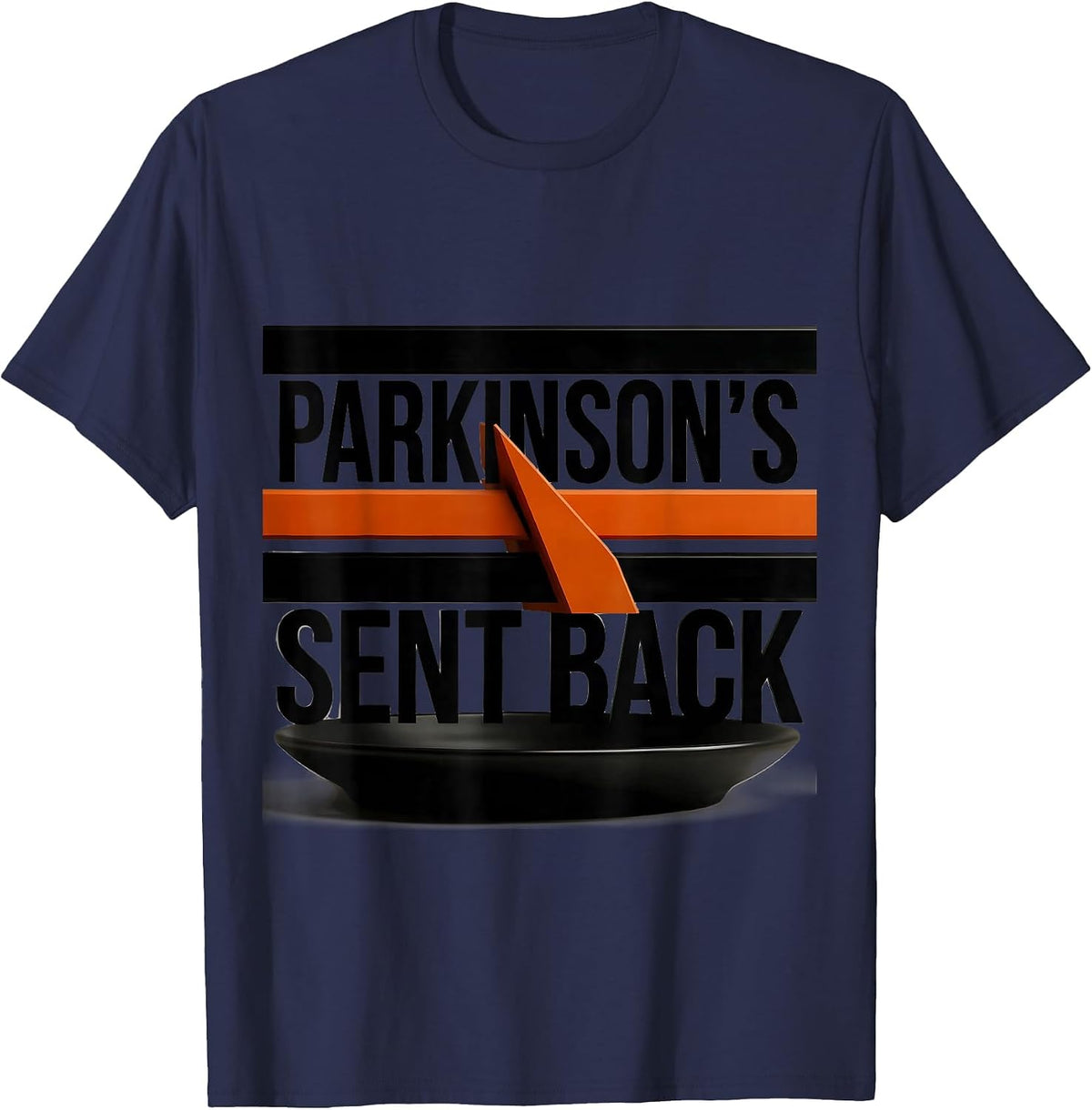Parkinson's: Sent Back Brutalist Dark Humor Support Squad T-Shirt - Navy Blue