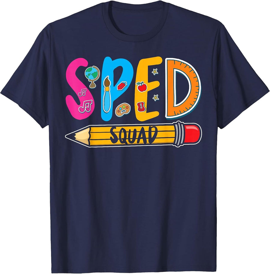 Special Education Teacher Sped Squad SPED Teacher T-Shirt - Navy Blue