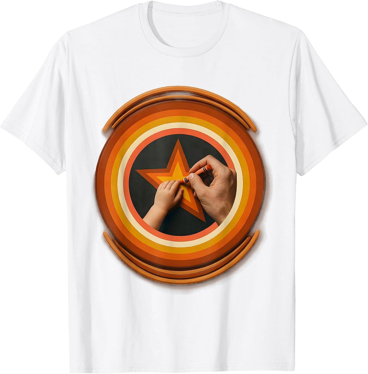 Men's Special Education Teacher Guiding Hand Drawing Star T-Shirt - White