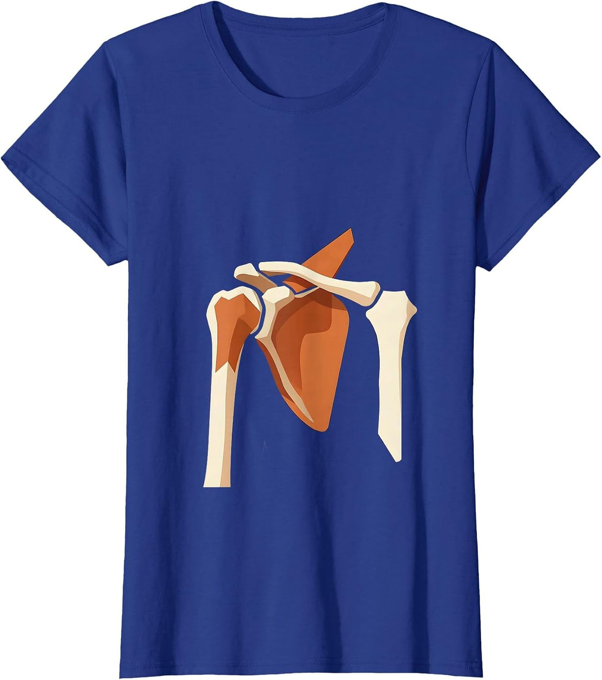 Women's Anatomical Shoulder Muscle Layers Physical Therapy T-Shirt - Royal Blue