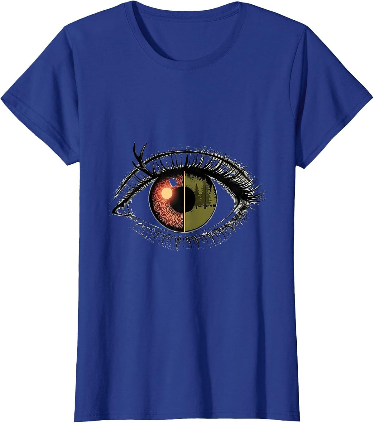Women's Eye Seam Deer Hunting Christmas Camo Novelty T-Shirt - Royal Blue