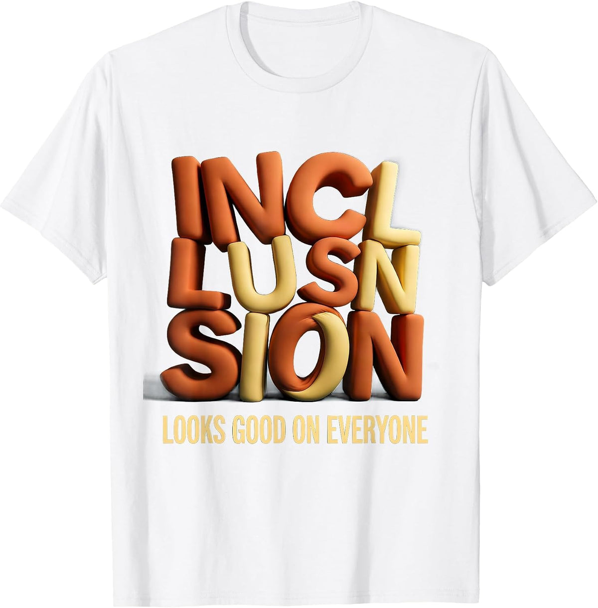 Men's Inclusion Looks Good On Everyone Special Ed Design T-Shirt - White