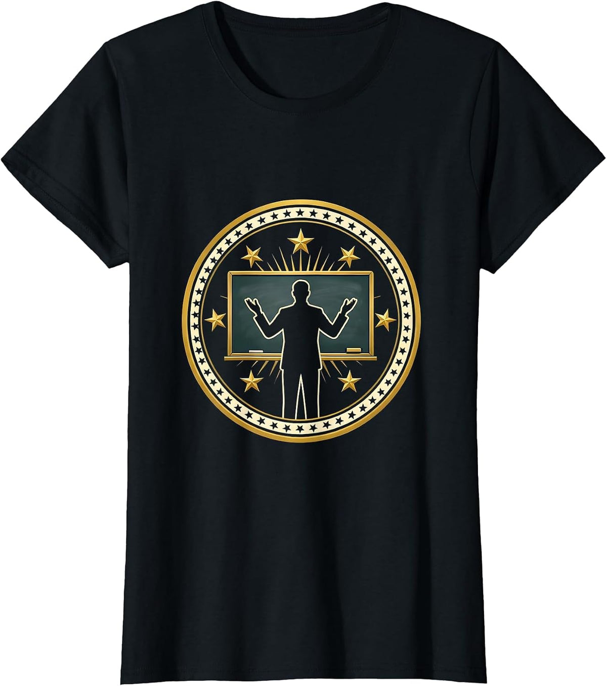 Special Education Teacher Chalkboard Stars Design T-Shirt - Black