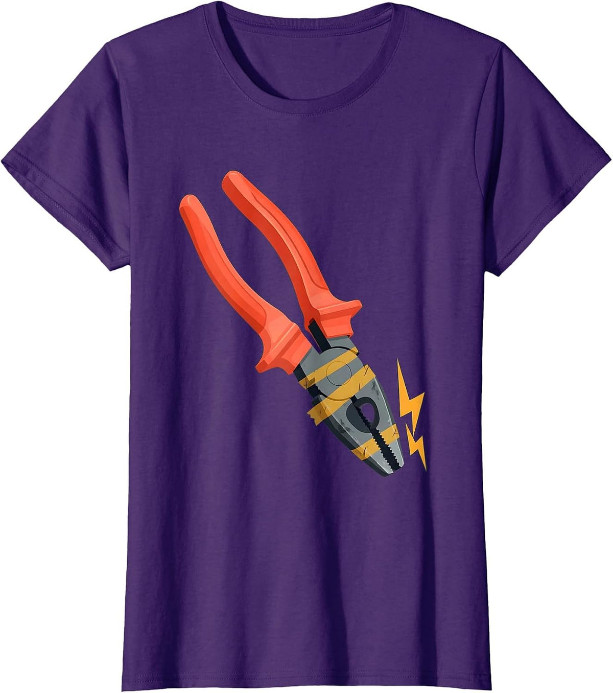 Women's Lineman's Pliers Electrician Trade Humor Gift T-Shirt - Purple