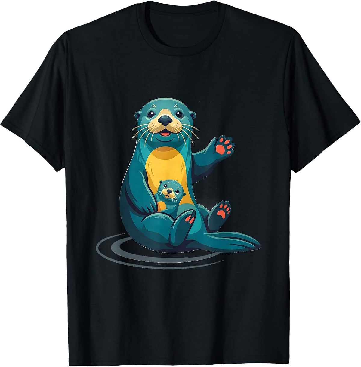 Men's Sea Otter Pair Cute Otter Lover Humor Gift T-Shirt - Black