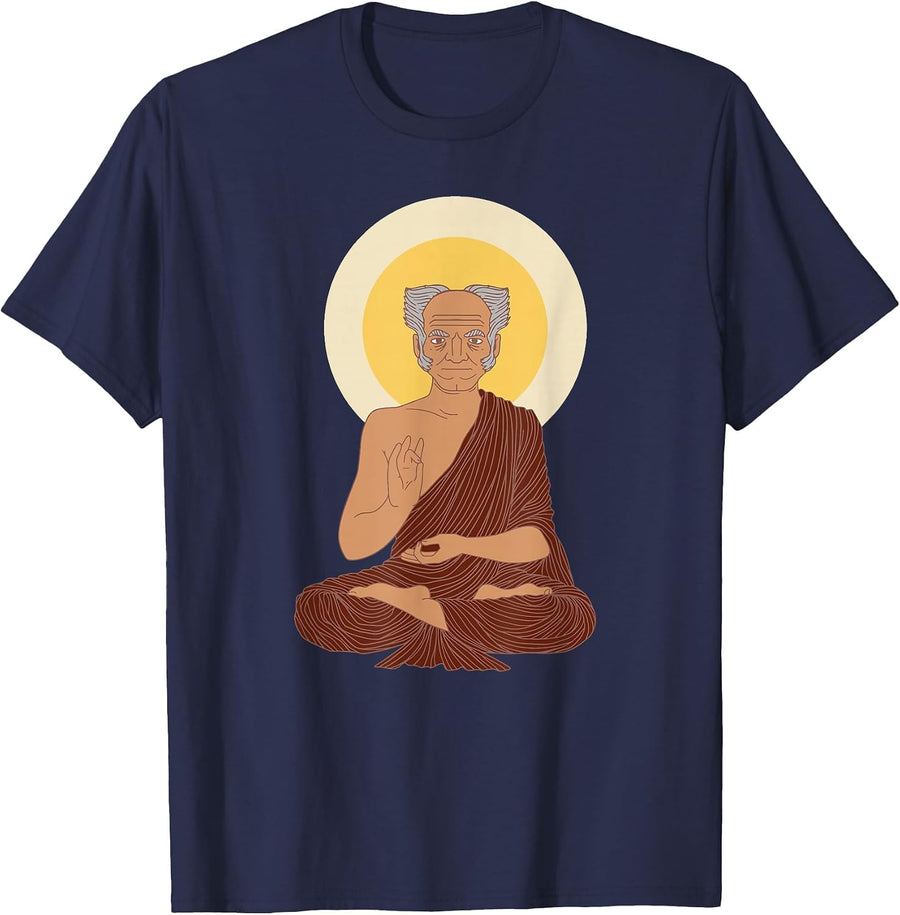 Arthur Schopenhauer Buddhism German Philosopher T-Shirt - Navy Blue