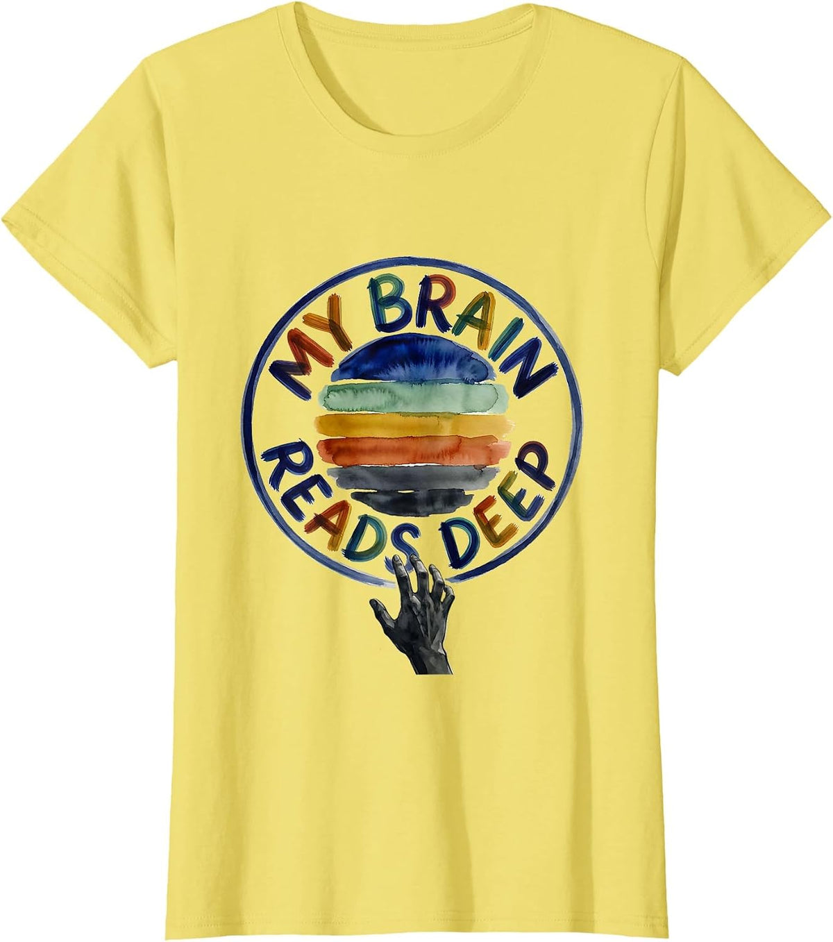My Brain Reads Deep Bold Dyslexia Awareness Teacher Humor T-Shirt - Lemon Yellow