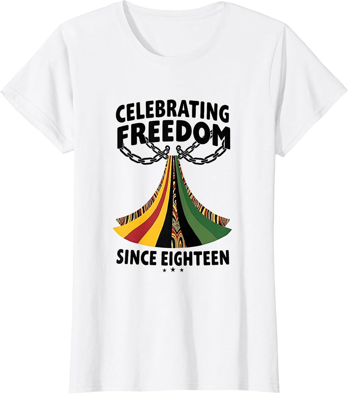 Celebrating Freedom Since Eighteen Juneteenth T-Shirt - White