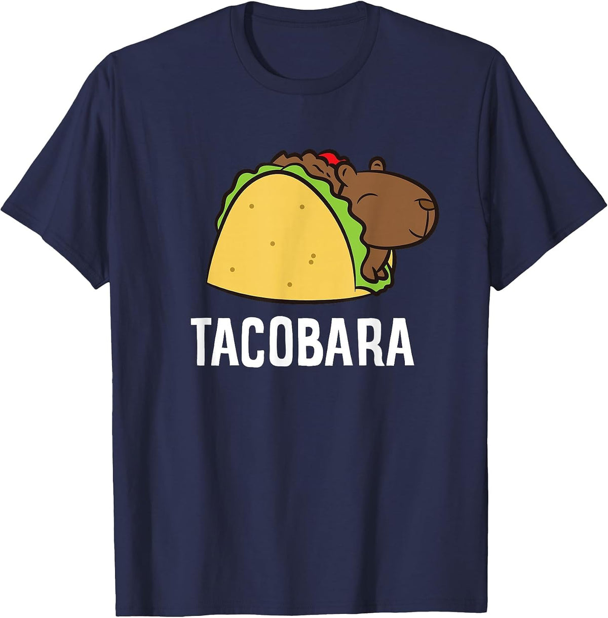 Tacobara Funny Capybara Tacos T-Shirt - Navy Blue