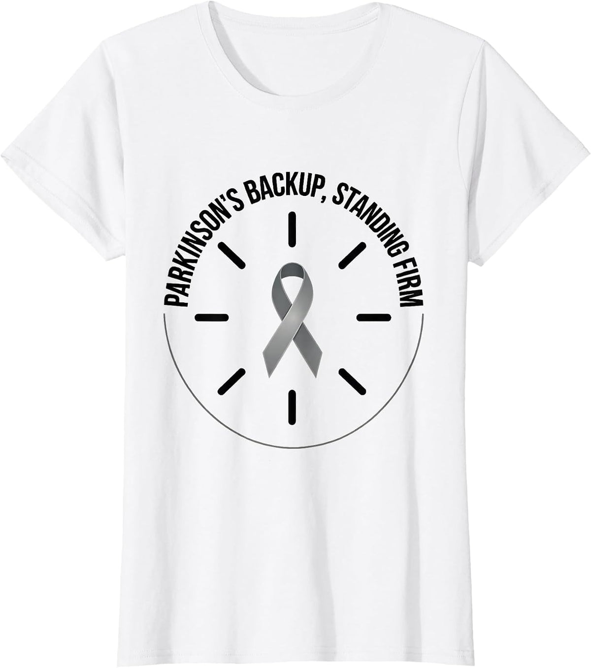 Women's Parkinson's Backup Standing Firm Defiant Humor Cause T-Shirt - White